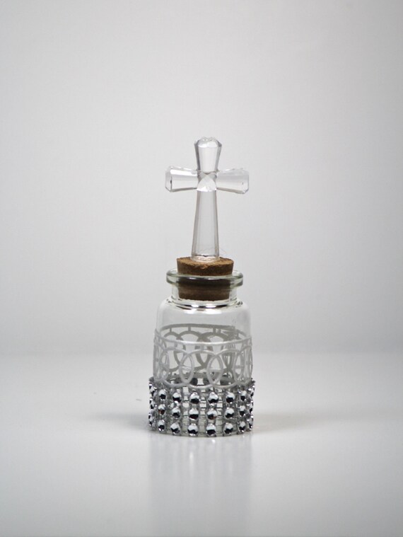 12 Baptism Favors Bottles 2 oz Corked Glass by FavorsBoutique