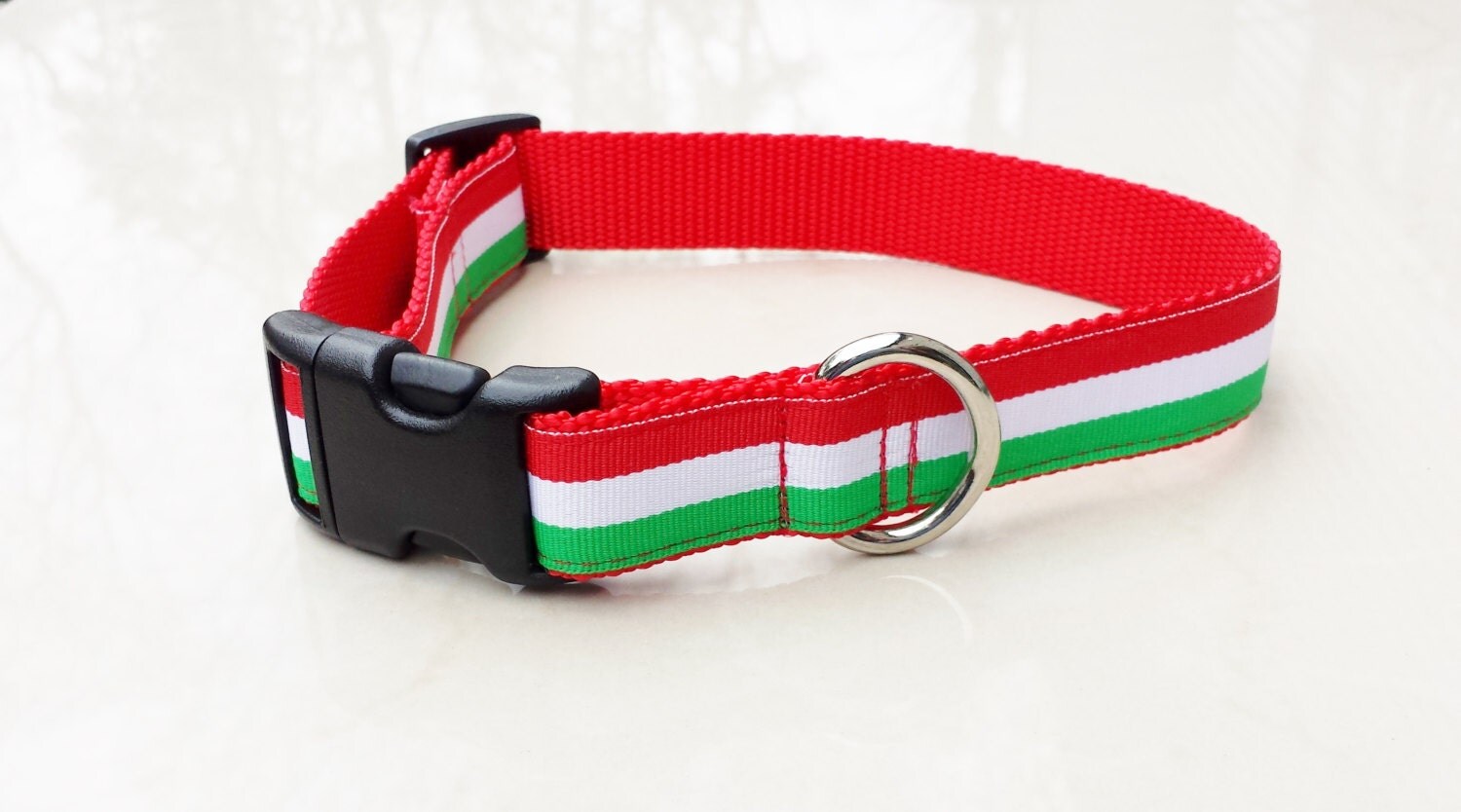 Sale 1 Adjustable Dog Collar Italian Flag by DingDog on Etsy