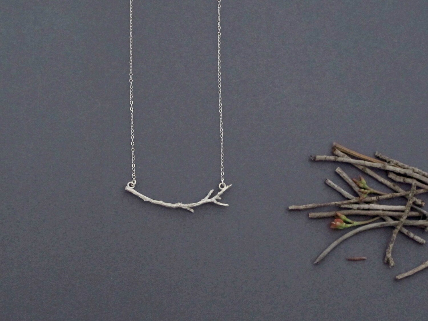 Silver Branch Necklace Silver Twig Necklace Silver Tree