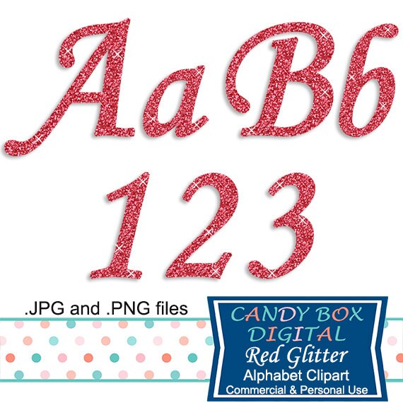 Red Glitter Cursive Alphabet Clipart Script Alphabet Font