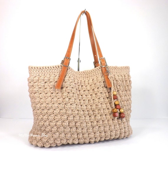 Gorgeous Crochet Handbag with Adjustable Genuine by Avaneska