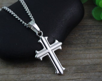 cross silver necklace jewelry sterling chain celtic mens