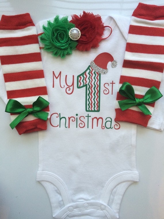 Baby Girl 1st Christmas outfit - Preemie Newborn and 3 month My first ...