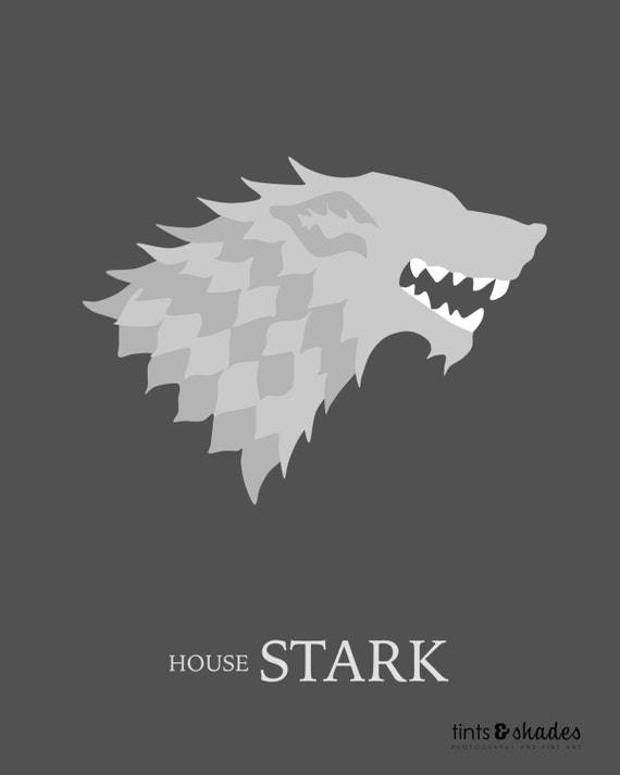 Game of Thrones House Stark Minimalist by TintsShadesFineArt