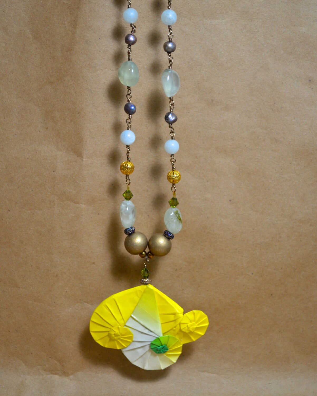 Origami Nautilus Shell Necklace