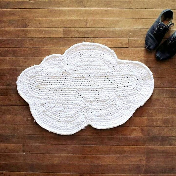Handmade Rustic White Cloud Rug by surfacewerks on Etsy