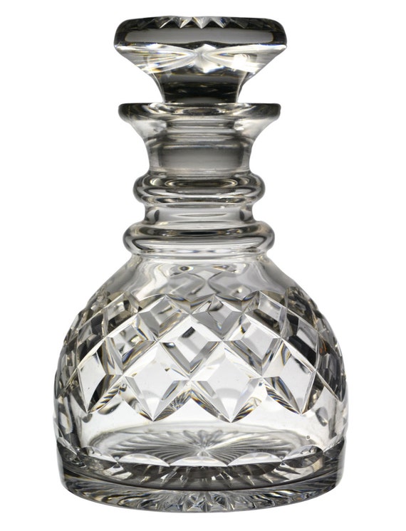 Whisky Decanter in Cut Glass by Stuart Vintage English 1960s