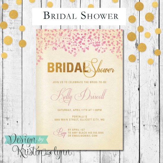 Champagne Bridal Shower Invitation DIGITAL by DesignbyKristinLynn