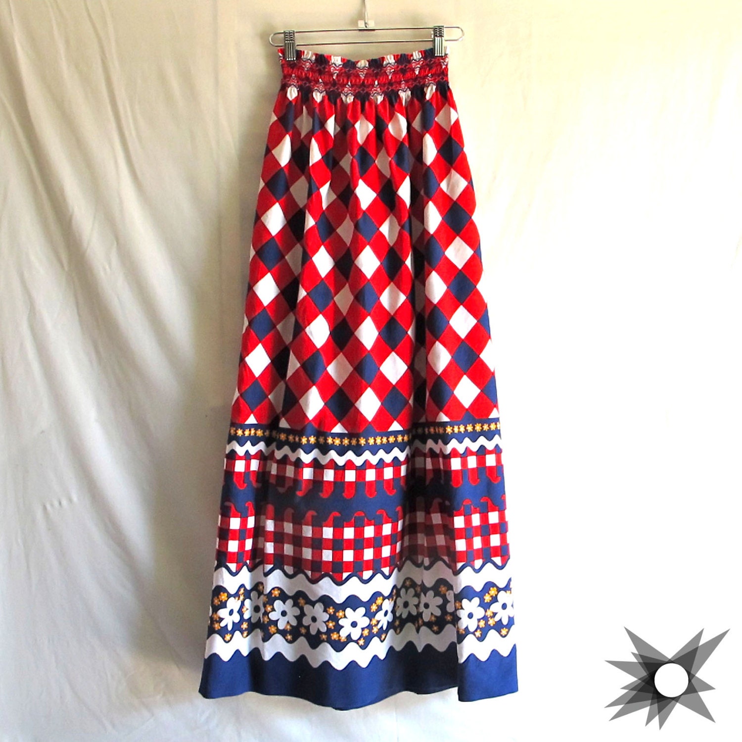 Vintage 1960's/70's Red White and Blue Checkered