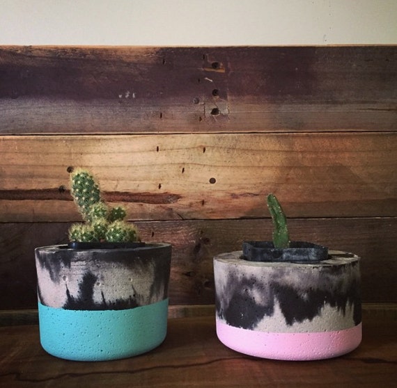 Marble Planter Pot Coloured Bottom By Biffandsnorkelbear What To Put In Bottom Of Planter For Drainage