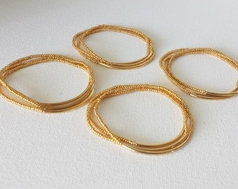 Bridesmaid gifts, gold bracelets, stacking bracelets, strechy bracelets,noodle bracelets,seed bead bracelet,minimalist,bridesmaid jewelry