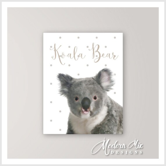 Baby Koala Nursery Art Print Animal Nursery Decor Zoo Nursery