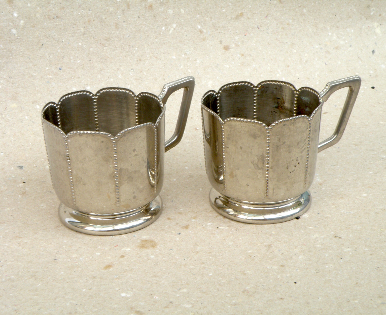 Lot of 2 vintage silver plated cup holders by WMF GERMANY