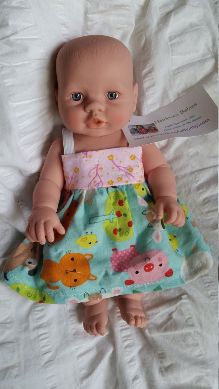 New 14 inch baby doll with hand made dress ooak