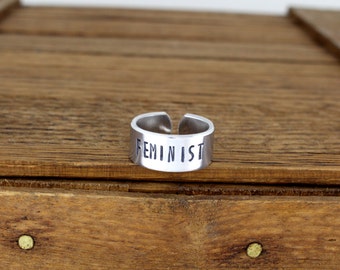 Feminist Ring - Equality - Aluminum Adjustable Cuff Ring