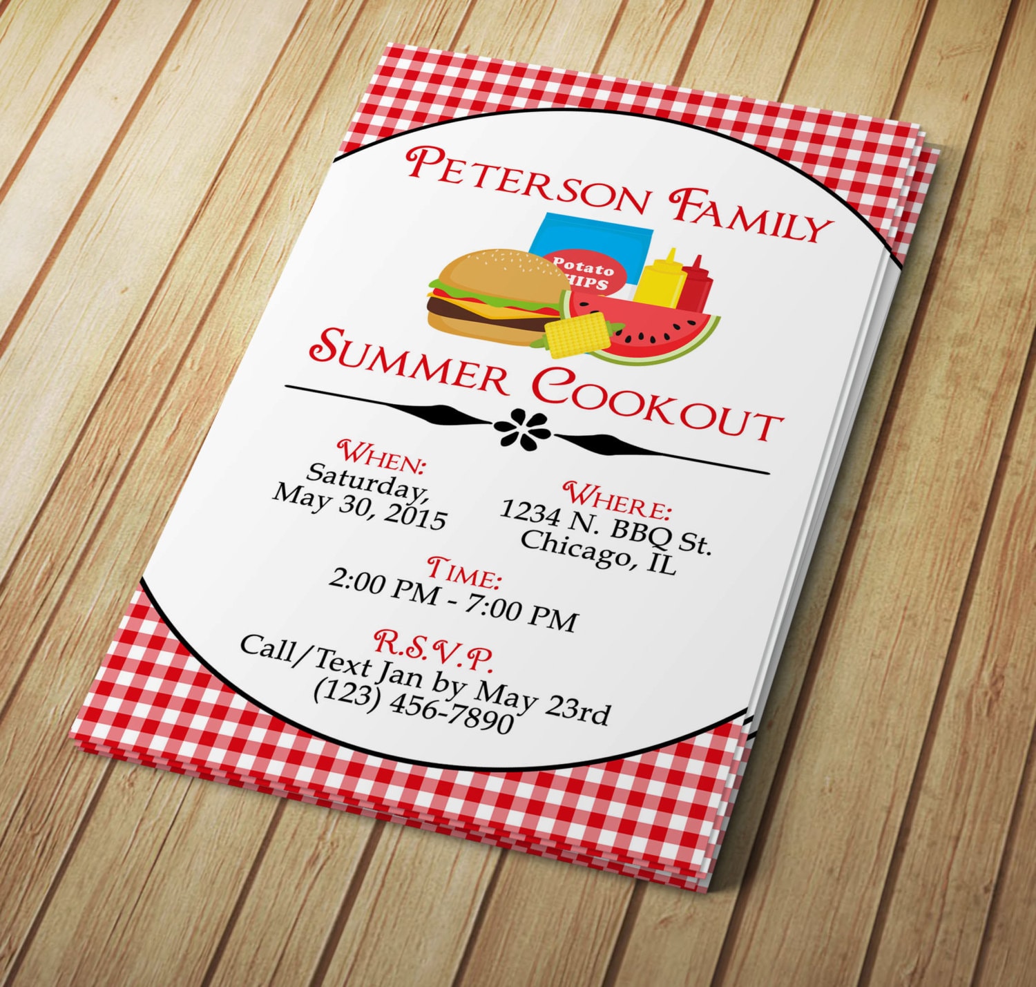 Summer Cookout Invitation Editable Template Microsoft Word