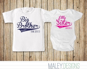 Big Brother Little Sister Matching Outfits, Coordinating Sibing Shirts, Big Brother Little Sister, Completely Customizable