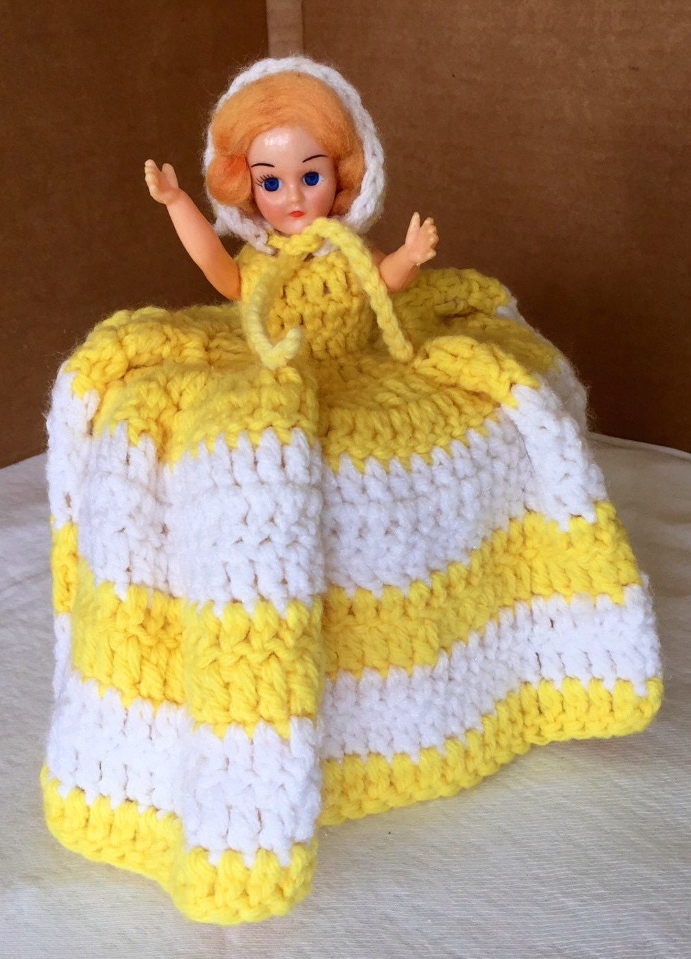 toilet roll knitted doll