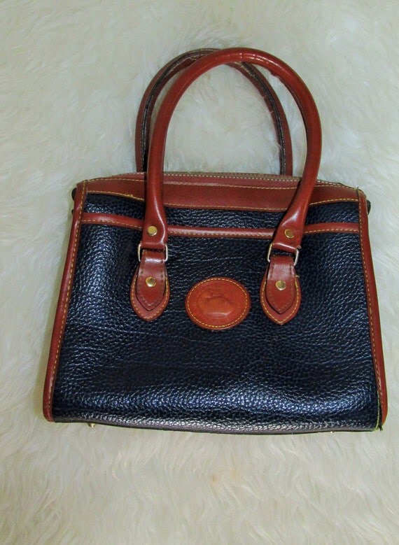 Vintage Dooney & Bourke Navy Leather Handbag