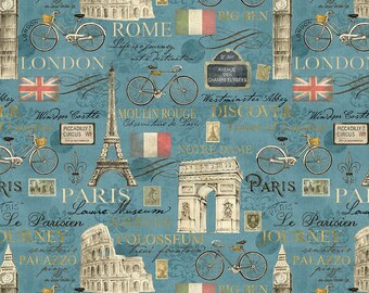 Paris fabric | Etsy