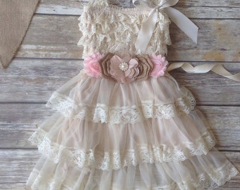 5T Peach Teal Toddler Girls Tutu Dress by AvaMadisonBoutique