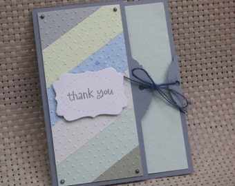 Thank You Card Made With 100% Recycled Paper - Blue/Green/Gray