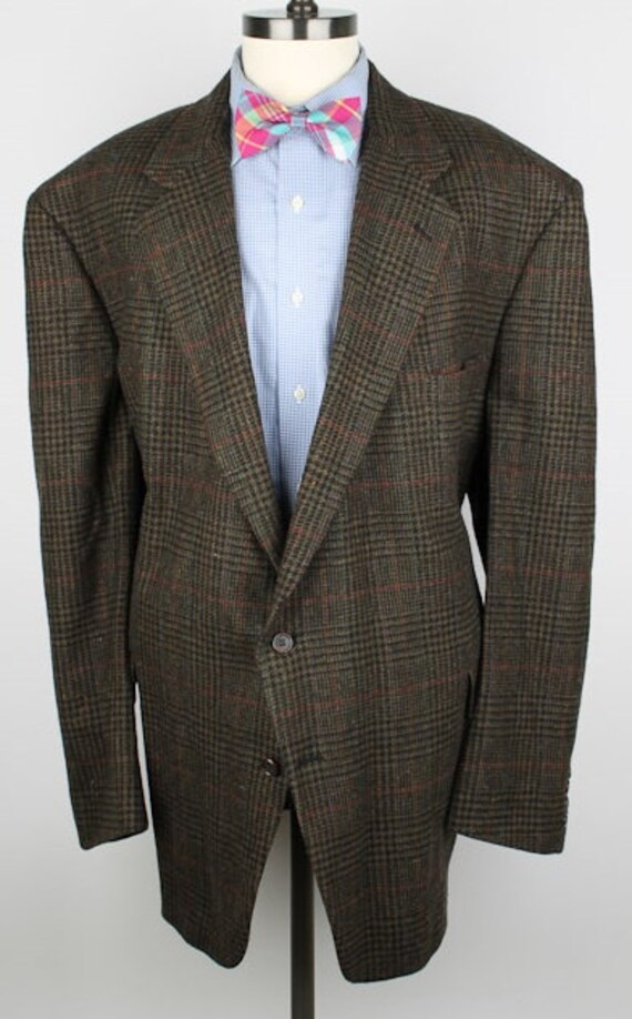 Brown Olive Mens Tweed Jacket Turnbury Vintage Plaid Pure