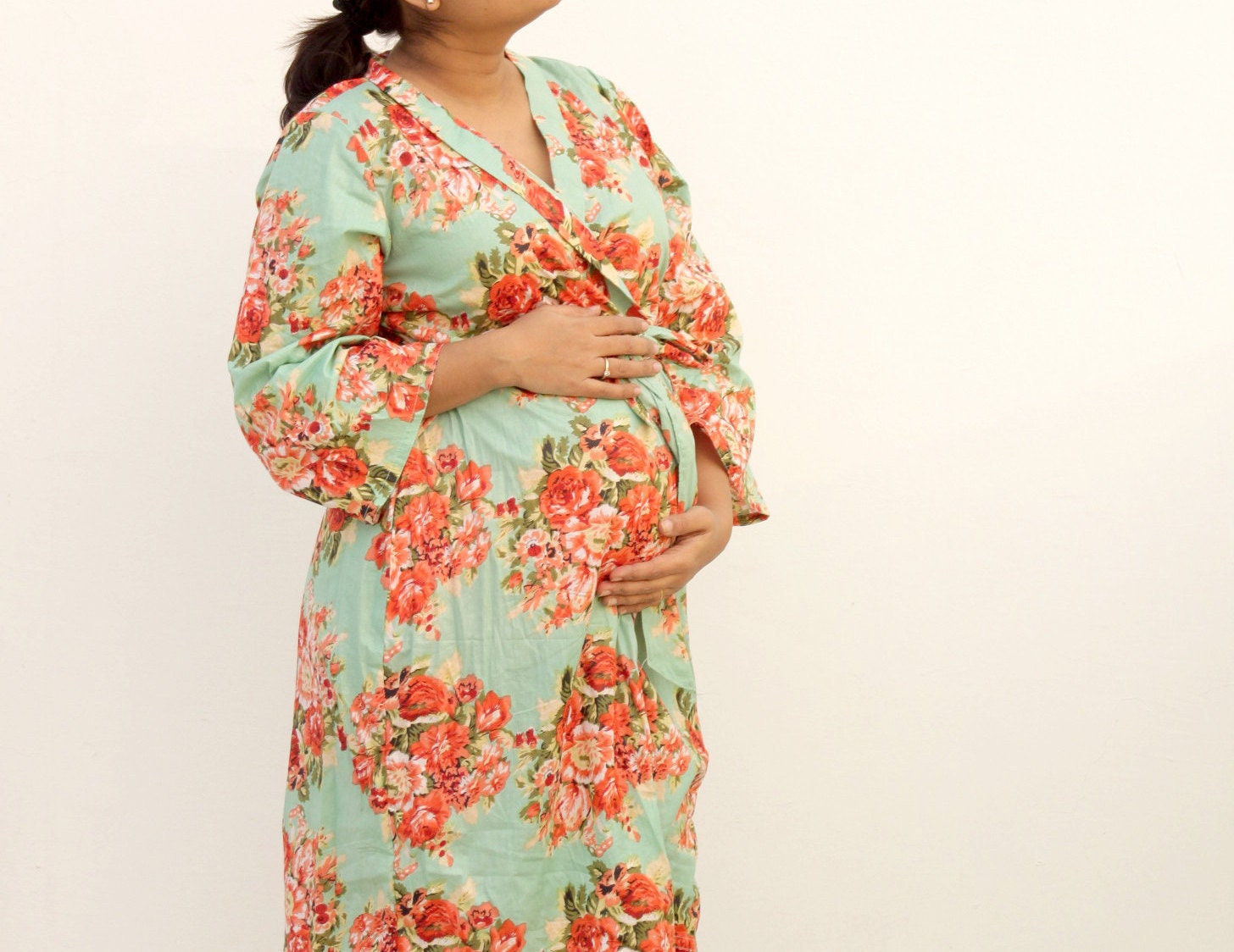 floral maternity robe