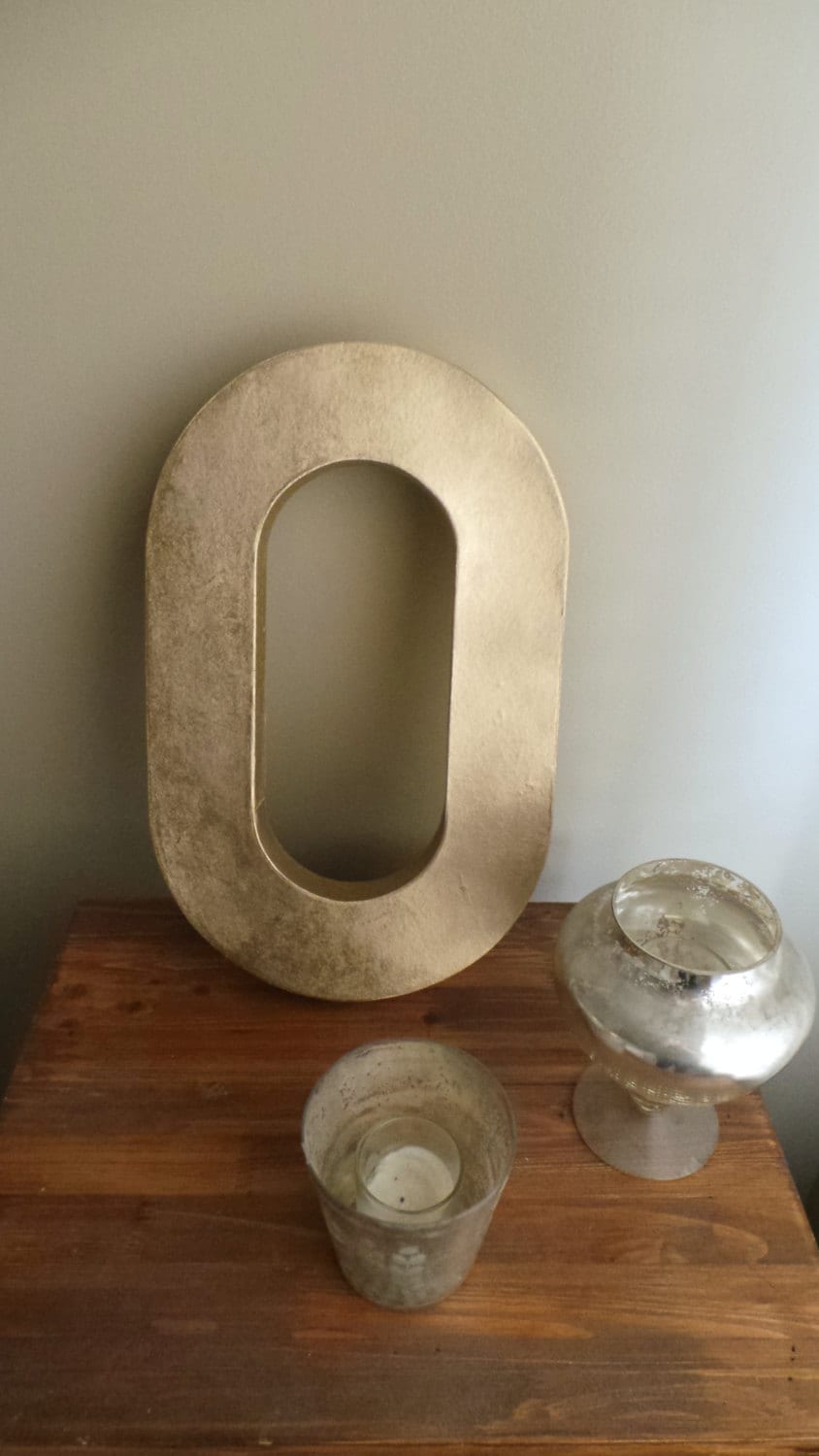 Faux Gold Metal Paper Mache Letters 8 12 or