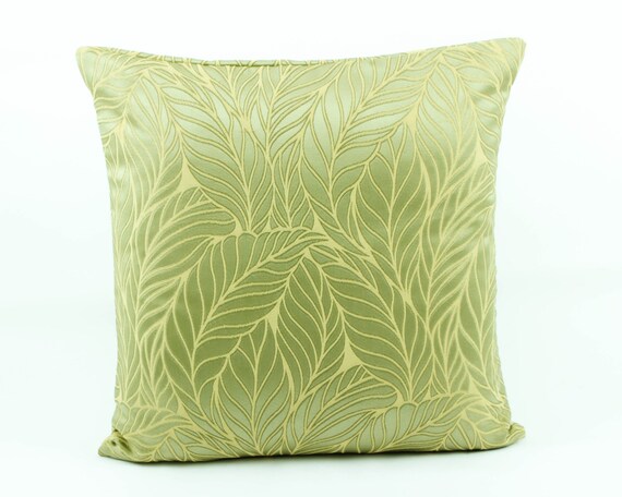 Decorative throw pillow cover 16x16 Lime Green Silk by Fabricasia