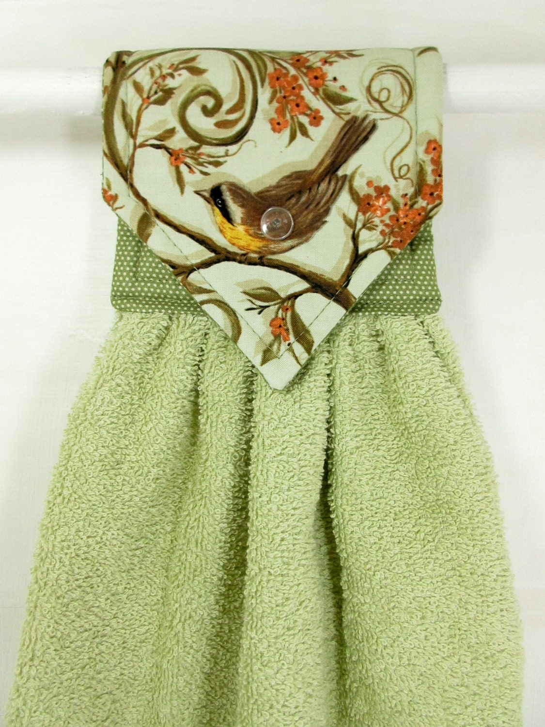 Bird Hanging Hand Towel Birds Kitchen Towel by MarlenesSewingRoom