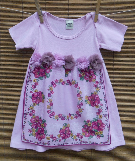 Size 18 Months Vintage Hankie Baby Dress by