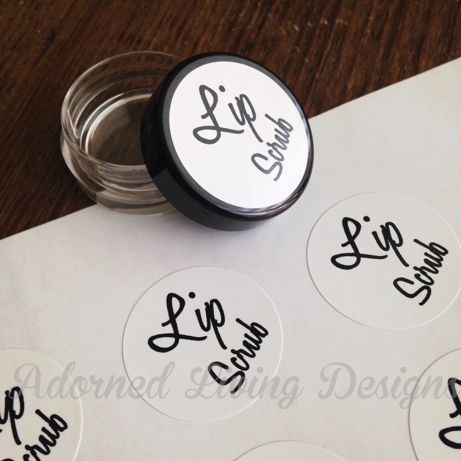 Essential Oil Lip Scrub Label by AdornedLivingDesigns on Etsy