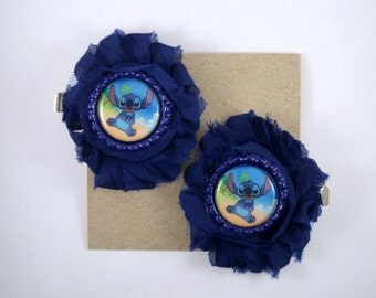 Stitch Hair Clips - Shoe Clips - Lilo and Stitch - Halloween Costume - Disney Inspired - Girl Hair Accessories - Shoe Accessories