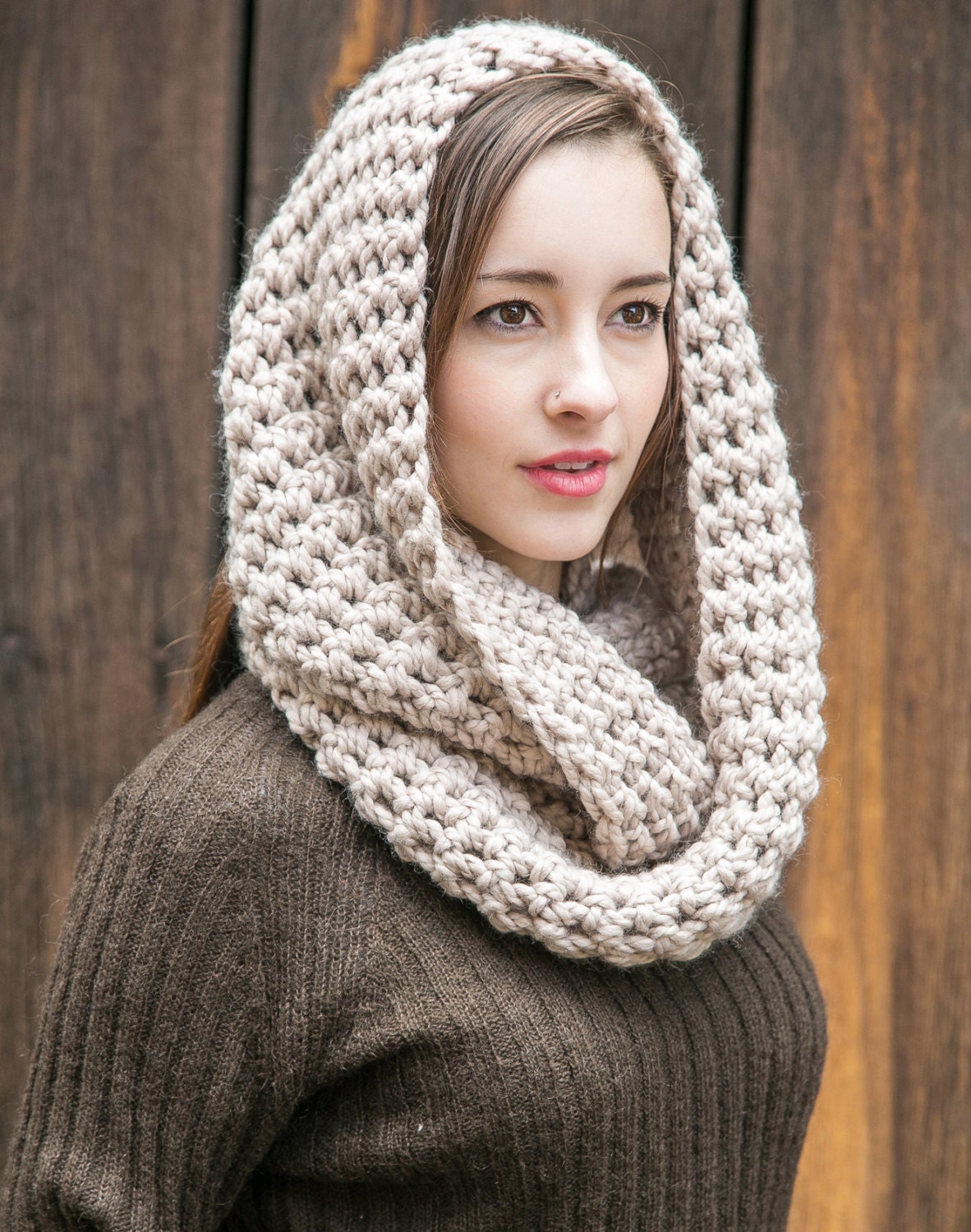 Infinity Scarf // Chunky Knit Circle Scarf // Wool Infinity