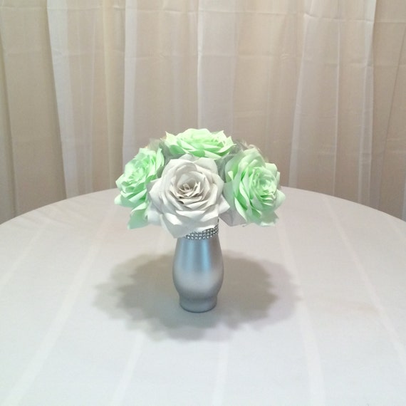 Mint Green Wedding Centerpiece Paper flower Centerpiece