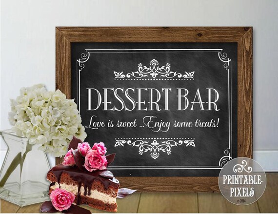 Dessert Bar 1C Chalkboard Printable Wedding by PrintablePixels