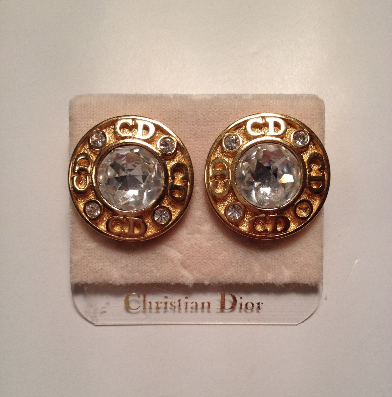 CLEARANCE SALE Christian Dior Earrings Authentic Vintage Signed