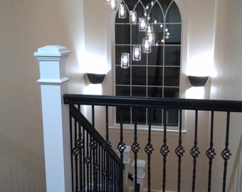 The "Grand Spiral" Mason Jar Chandelier
