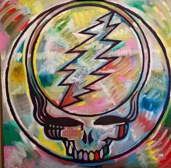 Grateful Dead Art Large Wall Art Wall Hanging 36x36 Jerry Garcia Rock