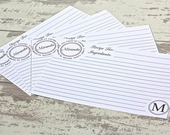 Printable Personalized Recipe Cards - Digital Recipe Cards