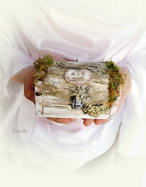 Personalized / Rustic / Wedding / Ring Pillow / Box / by LaivaArt