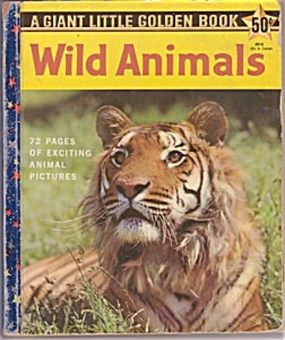 Download 1958 WILD ANIMALS Giant Little Golden Book 72 Page Real