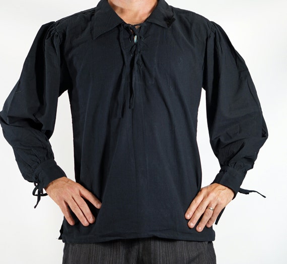 MERCHANT SHIRT BLACK Renaissance clothing steampunk shirt