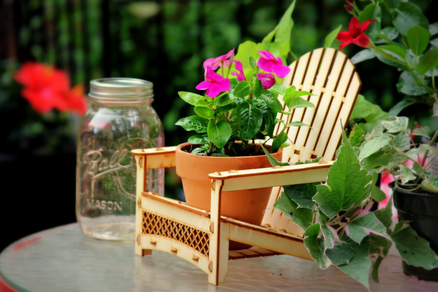 Adirondack Chair. Outdoor Planter Drink Holder Beach Buddy