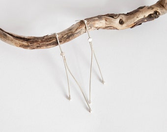 925 Silver Organic Foil Earrings Silver