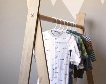 Clothing Rack, Children's Clothing Rack, Wood Clothing Rack, Children's Closet, Kids Room, A-Frame Clothing Rack, Closet Storage