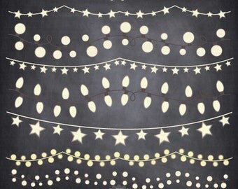 String Lights ClipArt " STRING LIGHTS " clip art Fairy Lights Clipart,Lights Clipart,Lamps,Wedding Lights,Lampion,Wedding invitation Ca041