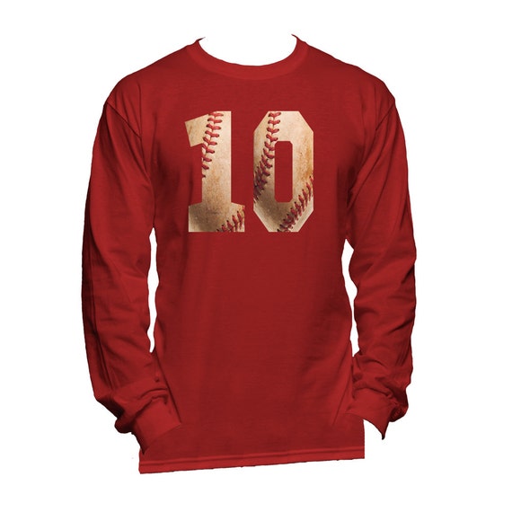 Baseball Numbers Long Sleeve TShirt by KDesignsAndCreations