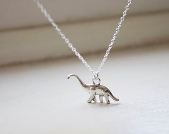 Dinosaur Necklace - Diplodocus Dinosaur Charm - Dino Necklace - Jurassic Pendant